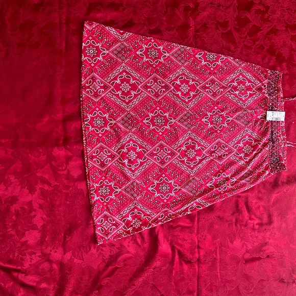 Girls’ soft summer dress for a play date or a pool. Red with white & blue prints - Picture 2 of 7